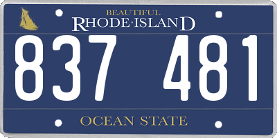 RI license plate 837481