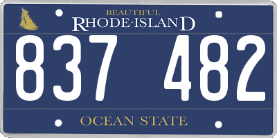 RI license plate 837482