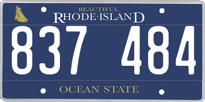 RI license plate 837484