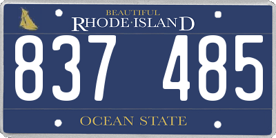RI license plate 837485