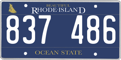 RI license plate 837486