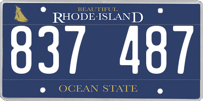 RI license plate 837487