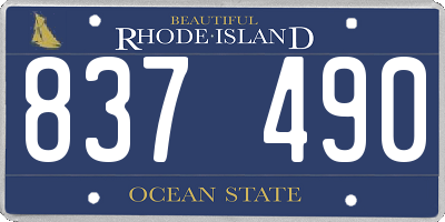 RI license plate 837490