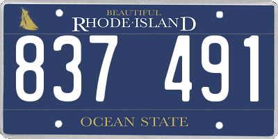 RI license plate 837491