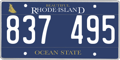 RI license plate 837495
