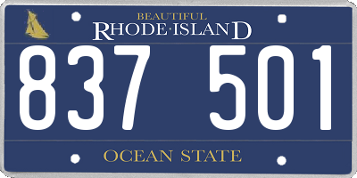RI license plate 837501