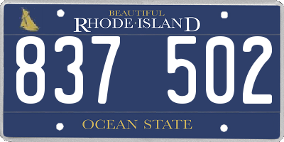 RI license plate 837502