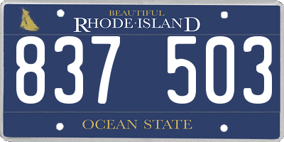RI license plate 837503