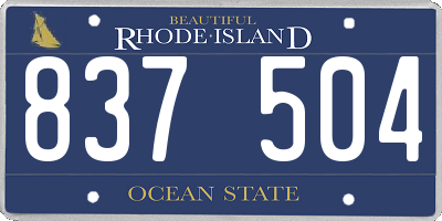 RI license plate 837504