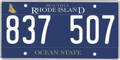 RI license plate 837507