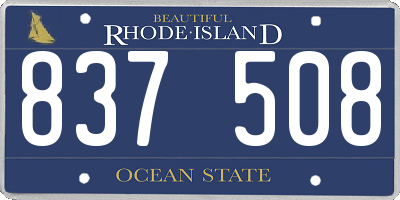 RI license plate 837508
