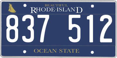 RI license plate 837512