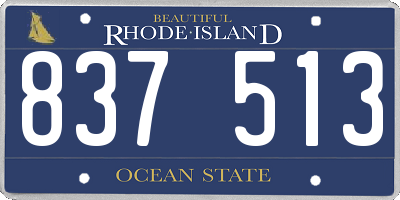 RI license plate 837513