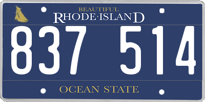 RI license plate 837514