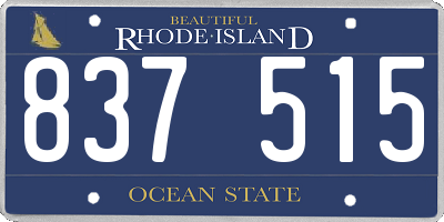 RI license plate 837515