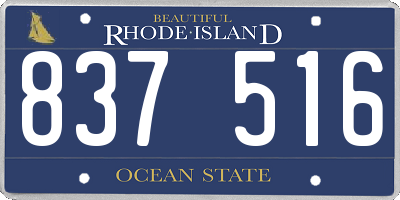 RI license plate 837516