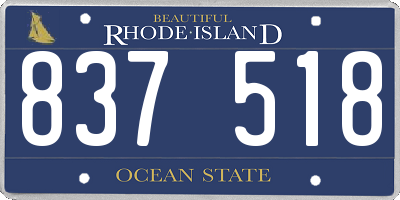 RI license plate 837518