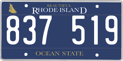 RI license plate 837519
