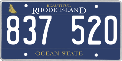 RI license plate 837520