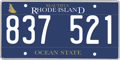 RI license plate 837521