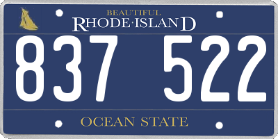 RI license plate 837522