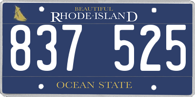 RI license plate 837525
