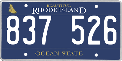 RI license plate 837526