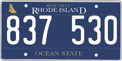 RI license plate 837530