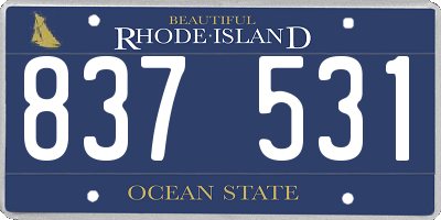 RI license plate 837531