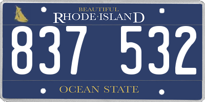 RI license plate 837532