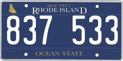 RI license plate 837533