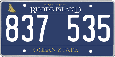 RI license plate 837535