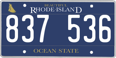 RI license plate 837536