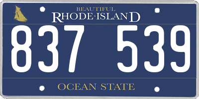 RI license plate 837539