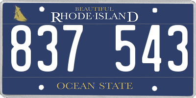 RI license plate 837543