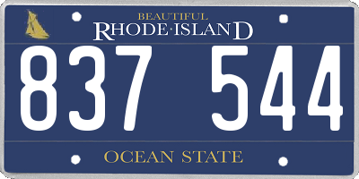 RI license plate 837544
