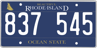 RI license plate 837545