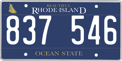 RI license plate 837546