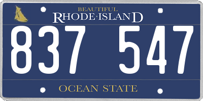 RI license plate 837547