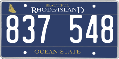 RI license plate 837548