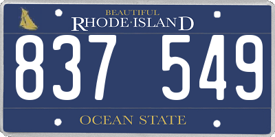 RI license plate 837549
