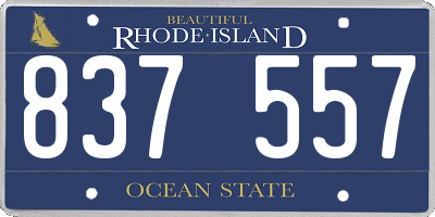 RI license plate 837557