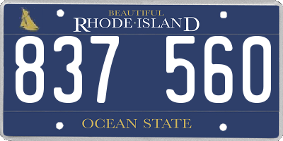 RI license plate 837560