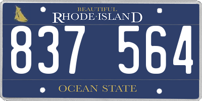 RI license plate 837564