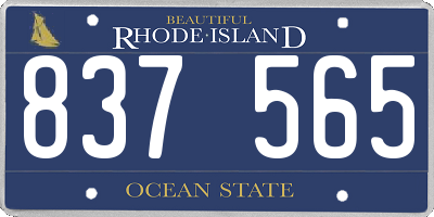 RI license plate 837565