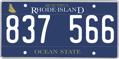 RI license plate 837566