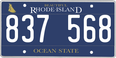 RI license plate 837568