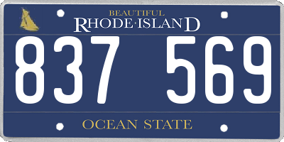 RI license plate 837569