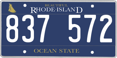 RI license plate 837572
