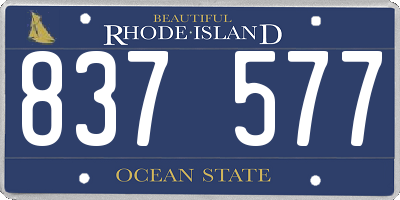 RI license plate 837577